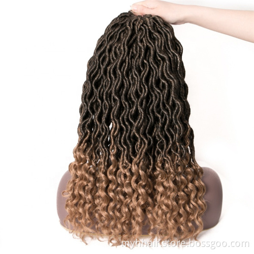 Curly Crochet braid Hair Extensions 18 inch 24 strands/pack Ombre Braiding Hair Synthetic Afro Locs Wholesale Curly Faux Locs